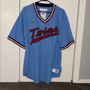Nike Blue Twins Jersey with Red Accents